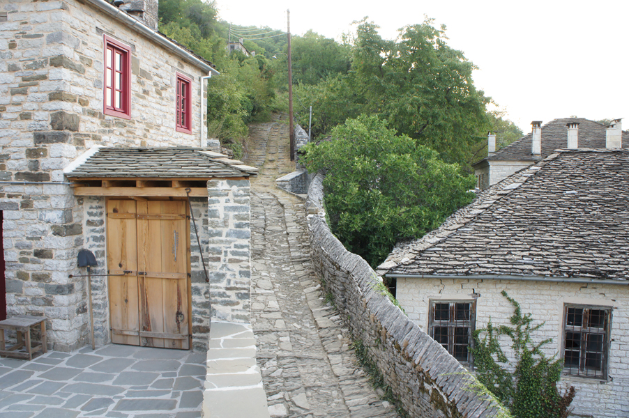 A traditional stone path-trek in a village in the National Park of Vikos Aoos