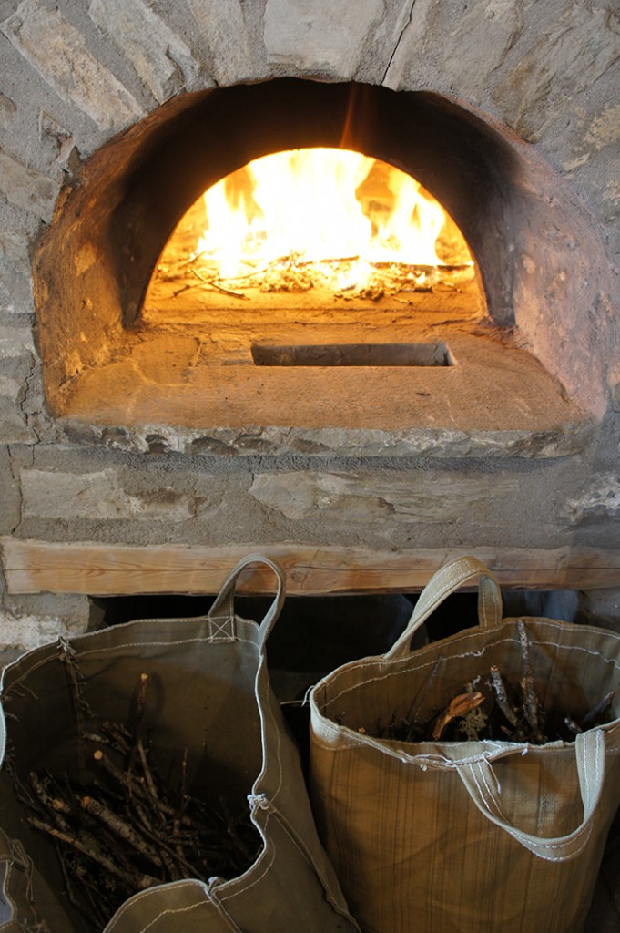 Lighting up the traditional Greek wood oven